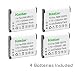 Kastar VW-VBX070 Battery (4-Pack) for Pentax D-Li88, Panasonic VW-VBX070, Sanyo DB-L80, DB-L80AU Battery and Digital Cameras (Search your Camera Model down Description)