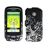 Silver Vine Tree Leaf Circle Polka Artistic Rubberized Coating Premium Snap on Protector Faceplate Hard Case for LG Cosmos Touch VN270