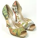 ALOT Cork Heel Peep Toe Dress Pump