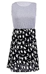 Floral Print Cotton/Polyester Party Dress/Mini Dress 