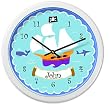 Olive Kids - Pirates Personalized Clock (White) Olive Kids - Pirates Personalized Clock (White)