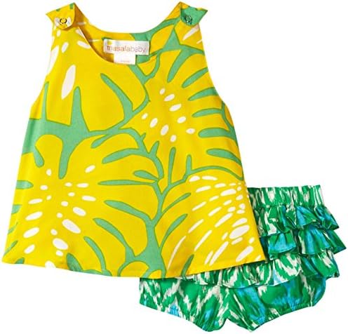 Masala Boogie and Rhythm Bloomer Set - Island Palm, Yellow, 3-6 Months