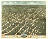 Bird's eye view of the city of Bowling Green, Warren County, Kentucky 1871. Drawn by A. Ruger., large historic panoramic map reprint 43x36