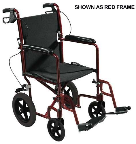 `Expedition Aluminum Transport Chair w/Loop Locks, 19