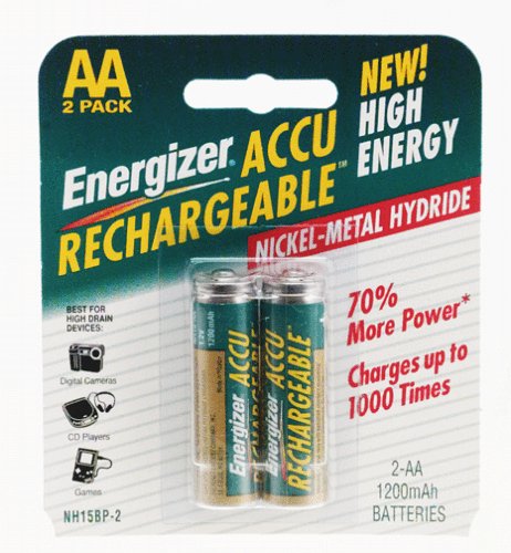 Energizer NH15BP-2 AA Nickel Rechargeable Batteries (2-Pack)