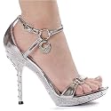 Ellie Shoes Women's 507-INGRID, 5" Heel Rhinestone Sandal W/ Ring Strap