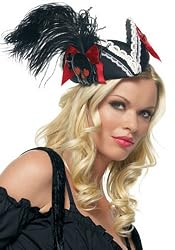 Pirate Pillbox Hat With Feather
