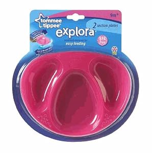 Tommee Tippee BPA Free Section Plates - 2 Pack (PINK)