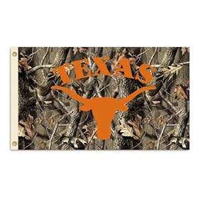 NCAA Texas Longhorns 3-by-5 Foot Flag with Grommets - Realtree Camo Background
