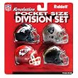 AFC West Division (4pc.) Revolution Style Pocket Pro NFL Helmet Set by Riddell