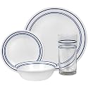 Corelle Livingware 16-Piece Dinnerware Set, Service for 4, Classic Cafe Blue