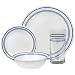 Corelle Livingware 16-Piece Dinnerware Set, Service for 4, Classic Cafe Blue