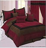 High Quality Soft Micro Suede Comforter Set Bedding-in-a-bag, Burgundy - Ki ....