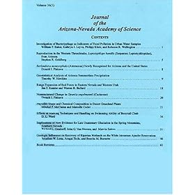 Journal of the Arizona Nevada Academy of Science - Print on by