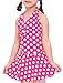 Wantdo Girl's Lovely One Piece Swimsuit Children Swimwear UV Protection Dress,Rose Red,14(age 7-8)