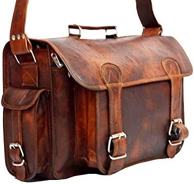 Goatstuff Genuine Leather Camera Office Satchel Bag 16"