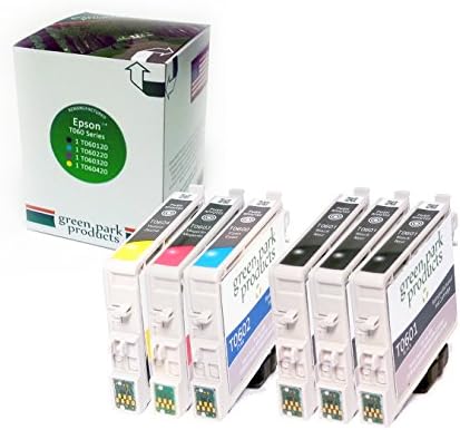 Green Park Premium Remanufactured Ink Cartridge Replacement for Epson 60 (6 Pack) 3 Black T060120, 1 Cyan T060220, 1 Magenta T060320, 1 Yellow T060420. (T060 Series)