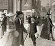 Benjamin Franklin Sells His Ballads - 1908 Painting by Charles E. Mills - 16" x 20" - Exceptional Fine-Art Gicl??e Photographic Print of an Image from the Library of Congress Collection