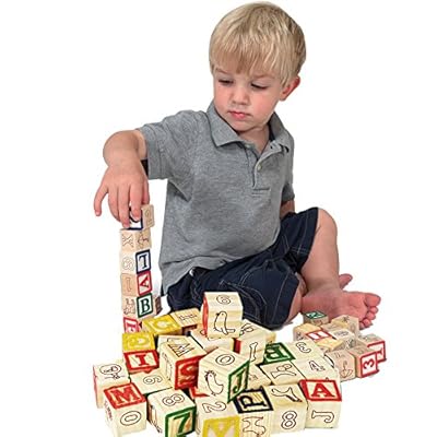 Wooden Alphabet Blocks, Best Wagon ABC Wooden Block Letters Come in a Pull Wagon for Easy Storage and Movement, Most Entertaining Wooden Toy for Toddlers, 30 Pieces Set.