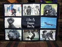 I Love My Portuguese Water Dog / Portuguese Water Dogs Personalized Photo Tote Bag (Navy Blue or Red)