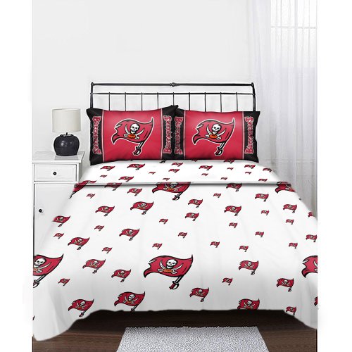 NFL Tampa Bay Buccaneers Logo Football Full Bed Sheet Set