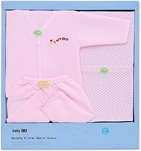 M&amp;C Thick cotton warm baby clothes gift box sets - 4 Piece£¨ Clothing 2pcs + Saliva towel 2pcs£ , light powder