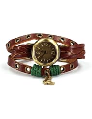 ZLYC BADE Ladies Women Watch Vintage Leather Wrap Around Bracelet Wrist Watch Gift