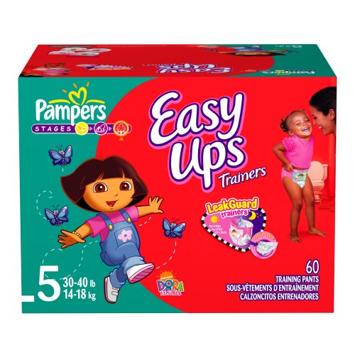 Pampers Easy Ups for Girls (Big Pack), Size 5, 60-Count Package