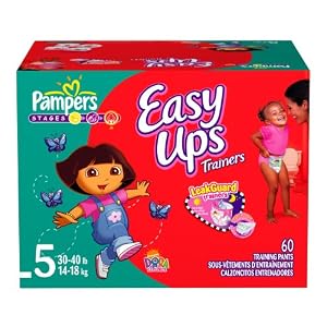 Pampers Easy Ups for Girls (Big Pack), Size 5, 60 Count