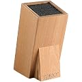 TokioKitchenWare Universal-Messerblock aus Holz mit Borsteneinsatz