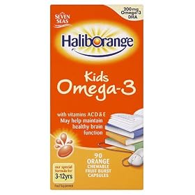 Seven Seas Haliborange Kids Omega-3 with Vitamins 90 Orange Chewable Fruit Burst Capsules