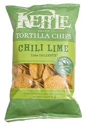 Kettle Tortilla Chips, Chili Lime, 8-Ounce Bags (Pack of 12)