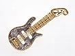 Electrifying Gilded Guitar Gold Tone Swarovski Crystal Rhinestone Pin Brooch