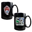 Colorado Rapids MLS 2pc Black Ceramic Mug Set - Primary Team Logo & MLS Logo by Great American Products