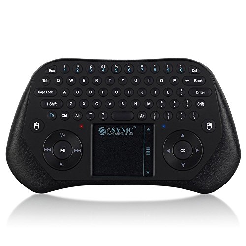 Mini Wireless Keyboard, ESYNIC 2.4G Wireless Touchpad Keyboard Touch Keyboard Mouse Combo for Google Android Smart TV PC Box Media Mini TV HTPC IPTV Laptop Raspberry PI PS3 KODI XBMC MXQ Xbox 360