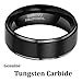 LuxyJewelry 8mm Black Tungsten Carbide High Polish Men's Wedding Engagement Band Ring Comfort Fit and Matte Finish [Sizes 6-16]