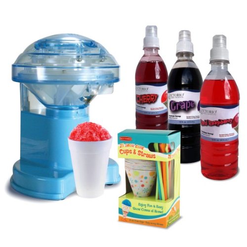 "Victorio Ice Shaver Fun Pack VKP1103 with Electric Ice Shaver, 3 Syrups, and 25 Cups and Straws" "Victorio Ice Shaver Fun Pack VKP1103 with Electric Ice Shaver, 3 Syrups, and 25 Cups and Straws"