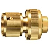 Sanifri 470010101 Schlauchanschlussst&uuml;ck 3/4"" ohne Wasserstop, Messing massiv blank mit 3 Edelstahlkugeln