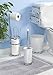 mDesign Wastebasket Trash Can for Bathroom, Office, Kitchen - White/Chrome