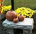 decorative, cast stone pumpkin, 3 sizes, fall & autumn decor, halloween decoration
