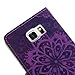 Uncle.Y Galaxy S7 Case,S7 Case, Flip PU Leather Wallet Case Magnetic Buckle Protector Cover with Card Slots Case for Samsung Galaxy S7 (Purple Flower)