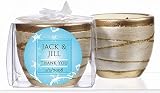 Baby Keepsake: Blue Snowflake Swirls Design Personalized Elegant Scented Pottery Voti (Set of 24)