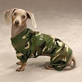 X-LARGE - GREEN - Camo Fatigued Dog Pajamas