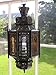 Large iron lantern with amber Moroccan glass