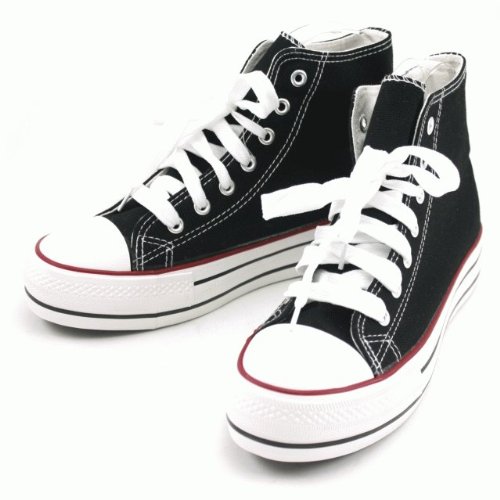 無地 キャンバス 厚底ハイカットスニーカー[CODE:0134515]