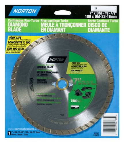 51S436MQJ1L Norton 2787 Diamond Saw Blade 7 Inch Dry Cutting Turbo General Purpose Saw Blade with 5/8 Inch or 7/8 Inch Arbor