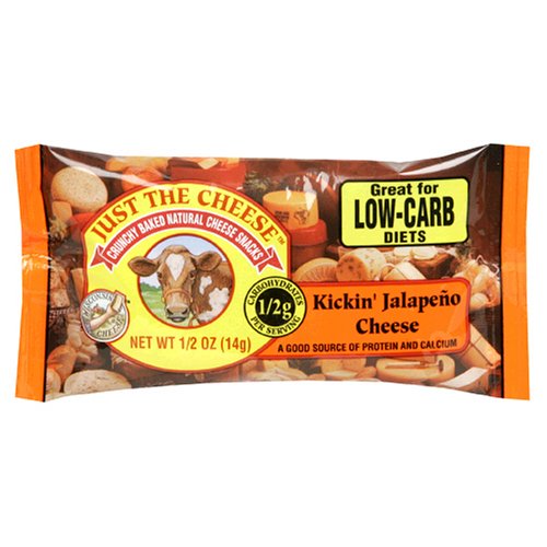 Just the Cheese Snack Bars, Kickin' Jalapeno Cheese, 0.5-Ounce Bars (Pack of 15)