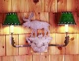 20W Moose And Rawhide Shade 2 Light Wall Sconce Ceiling Fixture