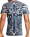 Archaic AFFLICTION Men T-Shirt RED FLAG Cross Wings Tattoo Biker
