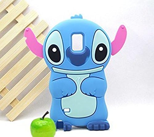 GAOJX Galaxy Note 4 Case,Galaxy Note 4 Stitch Case,3D Cute Cartoon Lilo Stitch Movable Ear Flip Stitch Silicon Gel Rubber Case Cover For Samsung Galaxy Note 4 [Blue]